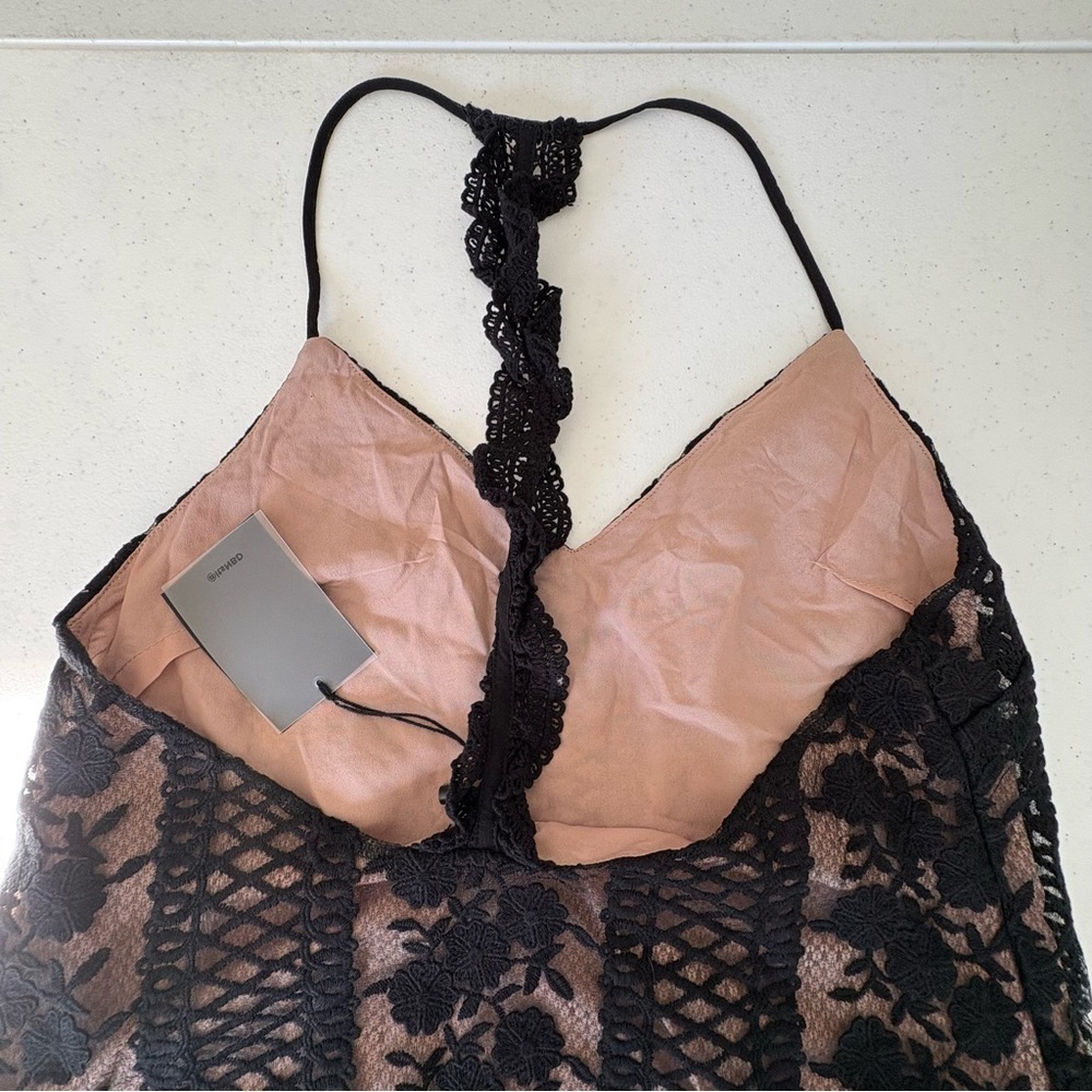 NWT Revolve NBD Acadia Dress in black and nude floral lace over halter dress S - Picture 11 of 16
